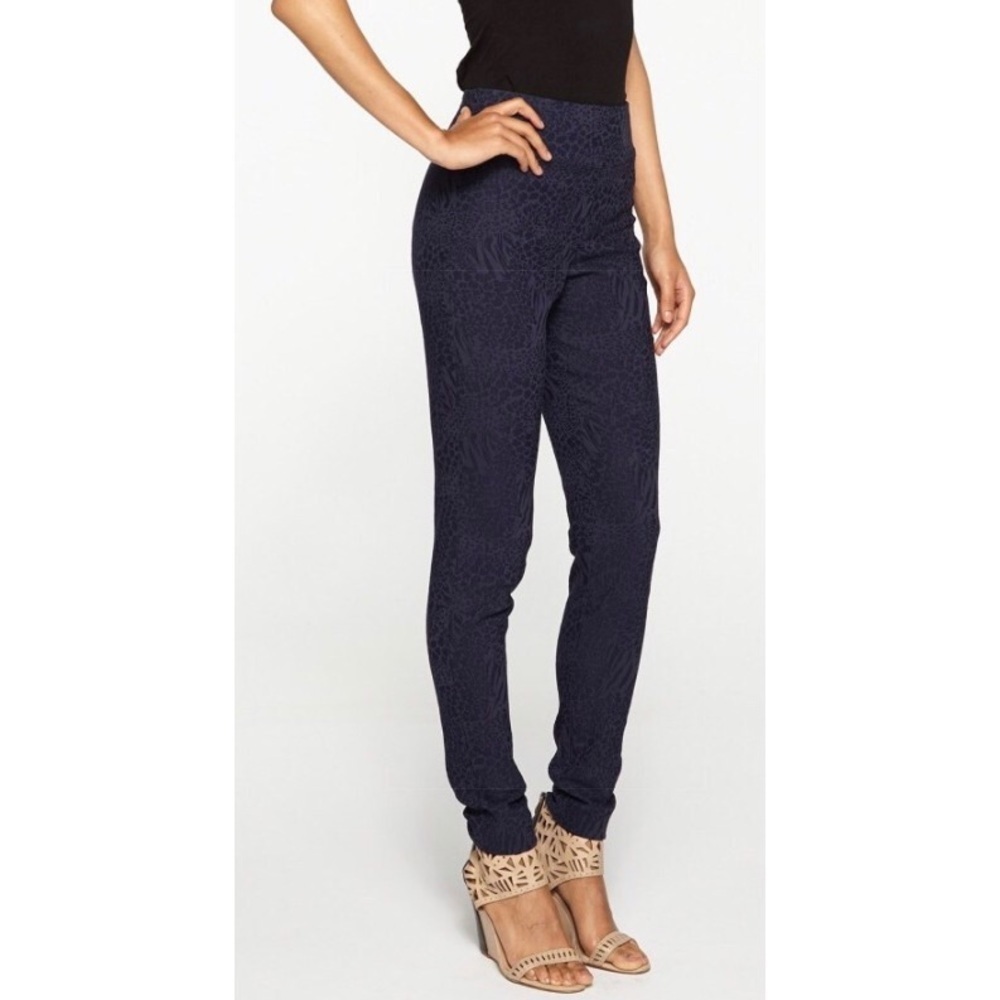 Nicole Miller Animal Print Jacquard Skinny Pants